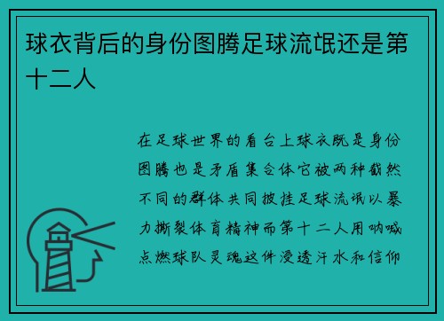 球衣背后的身份图腾足球流氓还是第十二人